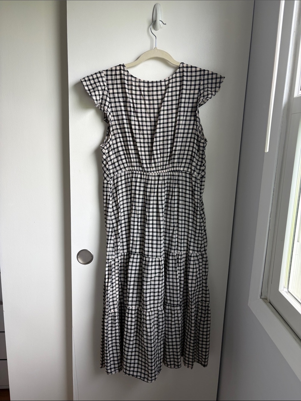 Hatch Black and White Gingham Tiered Maxi Dress - Picture 2 of 2